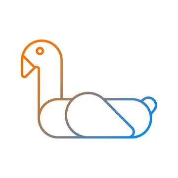 Animal pool float gradient linear vector icon Stock Illustration