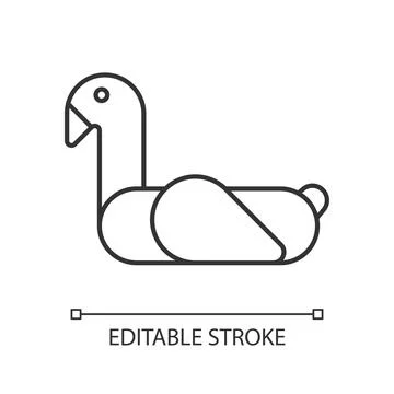 Animal pool float linear icon Stock Illustration
