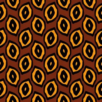 Animal Print - Geometric Pattern (Brown, Black, Orange) Stock Illustration
