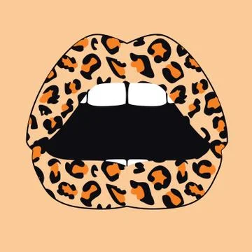 Animal print lips Stock Illustration