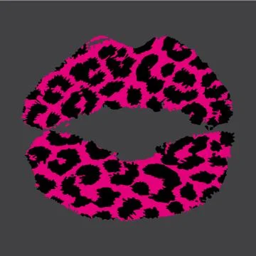 Animal print lips Stock Illustration