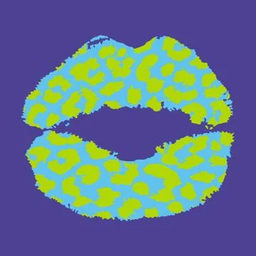 Animal print lips Illustrazione stock