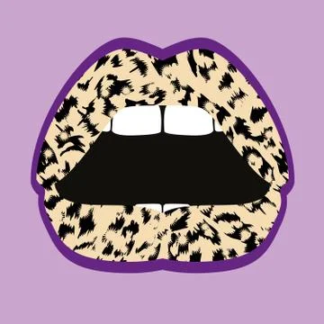 Animal print lips Illustrazione stock