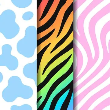 Animal Print vector illustrations. Pattern set. Collection of print. Zebra Stock Illustration
