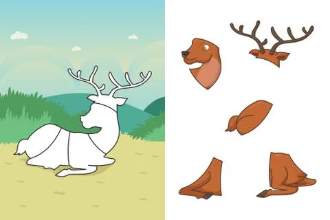 Animal puzzle Illustrazione stock