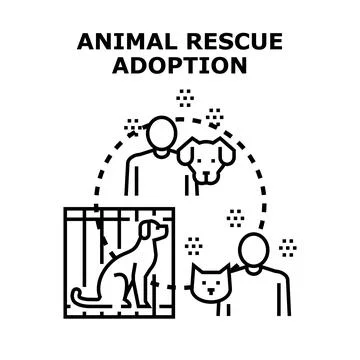 Animal rescue and adoption program concept イラスト素材