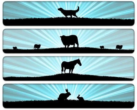 Animal Scenes Stock Illustration