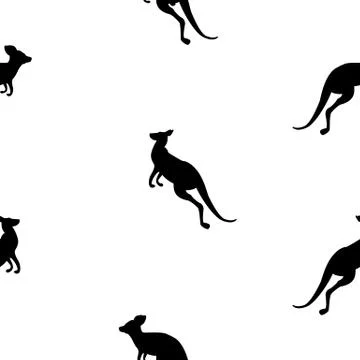 Animal seamless pattern background with kangaroo. Vector Illustration Illustrazione stock