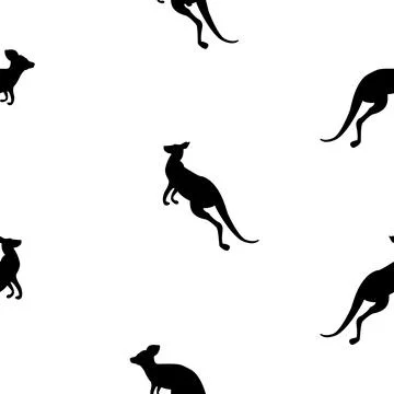 Animal seamless pattern background with kangaroo. Illustration Stock Illustration