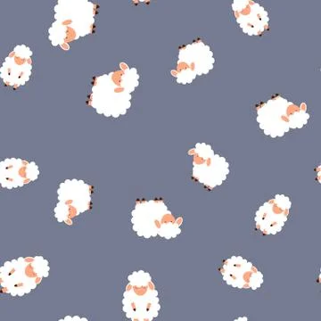 Animal seamless pattern background with sheep. Vector illustration EPS10 Stock Illustration