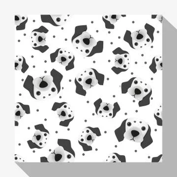 Animal seamless pattern collection with dalmatian dog Stock Illustration