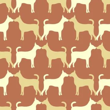 Animal seamless  pattern of dog silhouettes Stock Illustration