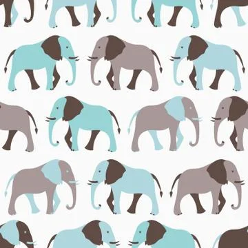 Animal seamless pattern of elephant Stock Illustration