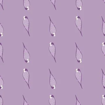 Animal seamless pattern with simple hand drawn parrot tropical bird ornament. Illustrazione stock