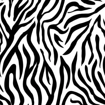 Animal seamless pattern. Zebra texture. Mammals Fur. Print skin. Striped Stock Illustration