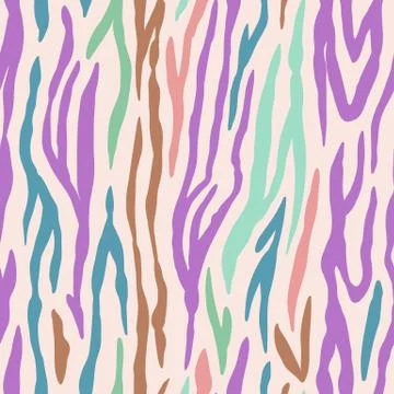 Animal seamless pattern. Zebra texture. Mammals Fur. Neon color bright Print Stock Illustration