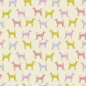 Animal seamless vector pattern of dog silhouettes Stock Illustration