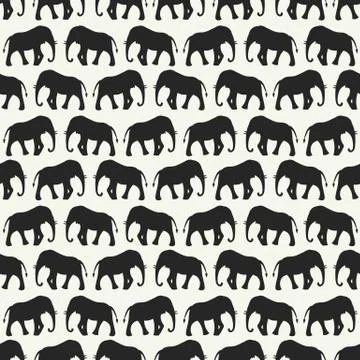 Animal seamless vector pattern of elephant 스톡 일러스트