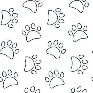 Animal seamless vector pattern of paw footprint. 스톡 일러스트
