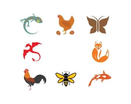 Animal set element illustration vector design Stock Illustration