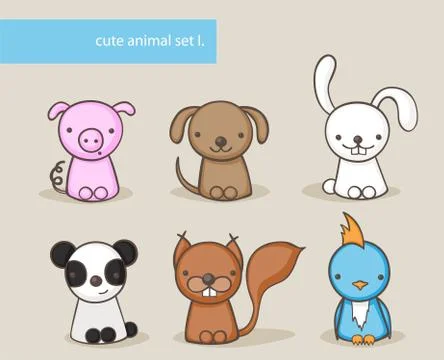 Animal set I. Stock Illustration