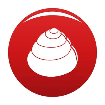 Animal shell icon vector red Stock Illustration
