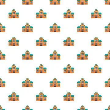 Animal shelter building pattern repeating illustration Stock Illustration