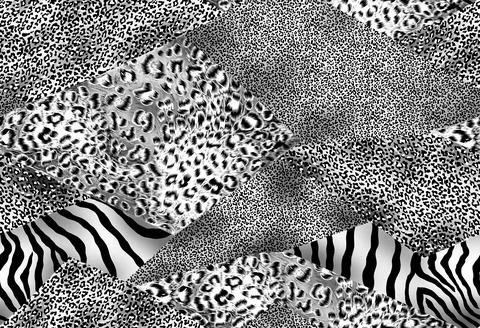Animal skin seamless pattern set. Mammals Fur. Collection of print skins. C.. Stockillustratie