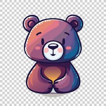 Animal Solid Bear Head Silhouette minimalist black Stock Illustration