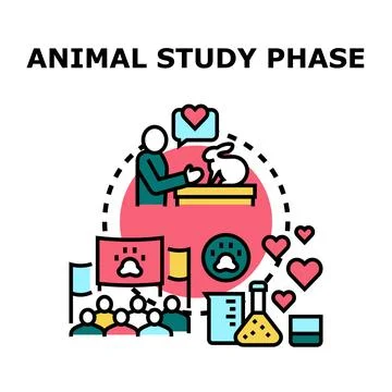 Animal study phase researching humane treatment concept Stock Illustration