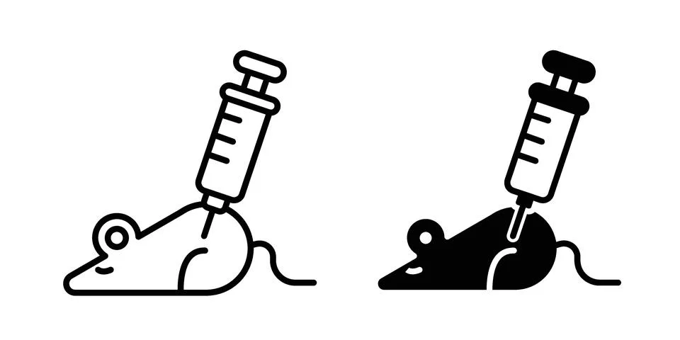 Animal testing icon bundle for website design projects Illustrazione stock