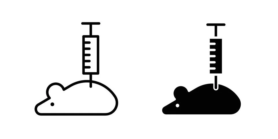 Animal testing icon vector concepts, line and silhouette style イラスト素材