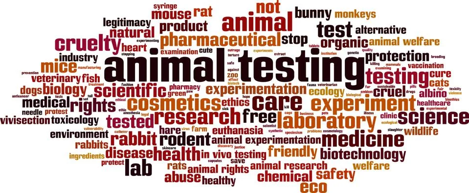 Animal testing word cloud Stock Illustration