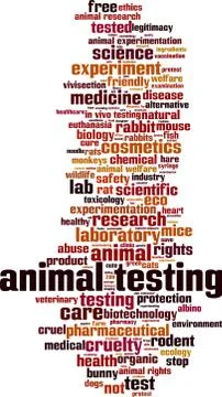 Animal testing word cloud Stock Illustration