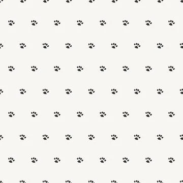 Animal track shapes seamless pattern. Paw print icon isolated seamless pattern Stock Illustration