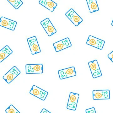 Animal tracking geotag app vector seamless pattern Stock Illustration