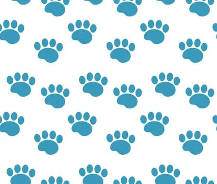 Animal tracks seamless pattern. Dog paws traces repeating texture, endless Stock Illustration
