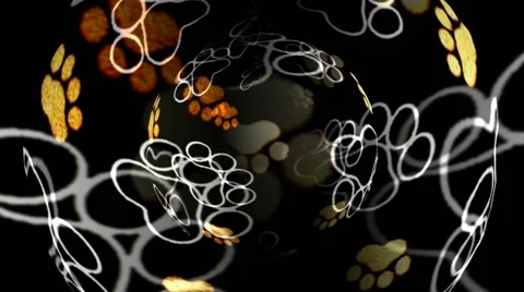 Animal Tracks Sphere Stock Footage 41841572