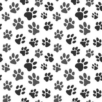 Animal Tracks vector creative pattern. Paw Footprints seamless background イラスト素材