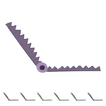 Animal trap jaws opening with sharp teeth graphic Stock Illustration