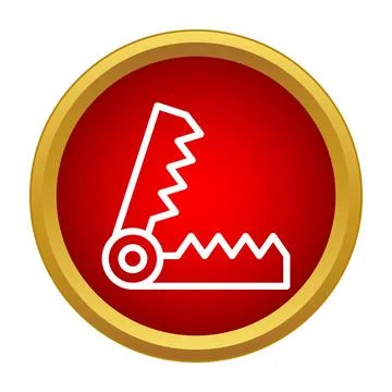 Animal trap line icon with sharp teeth Stock Illustration