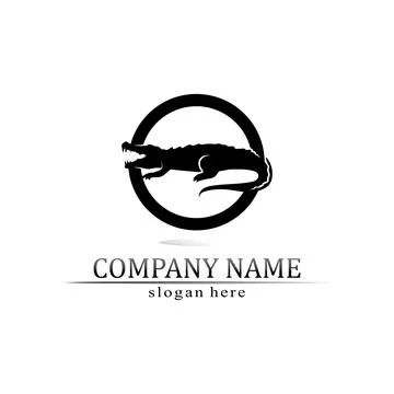 Animal vector lizard salamander gecko crocodile and reptiles design logo Stock Illustration