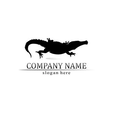 Animal vector lizard salamander gecko crocodile and reptiles design logo Illustrazione stock