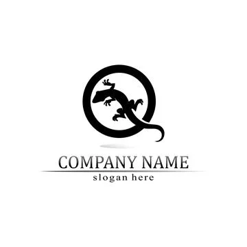 Animal vector lizard salamander gecko crocodile and reptiles design logo Stock Illustration