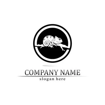 Animal vector lizard salamander gecko crocodile and reptiles design logo Stock Illustration