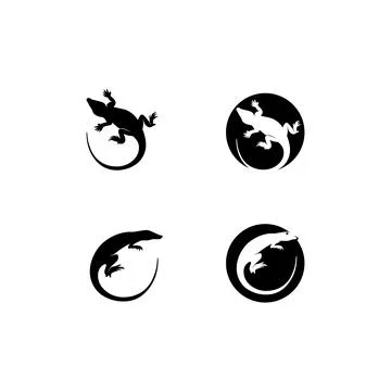 Animal vector lizard salamander gecko crocodile and reptiles design logo Stock Illustration