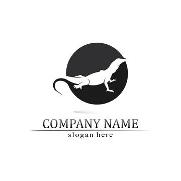 Animal vector lizard salamander gecko crocodile and reptiles design logo Stock Illustration