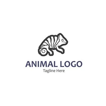Animal vector lizard salamander gecko crocodile and reptiles design logo Stock Illustration