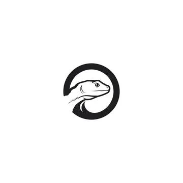 Animal vector lizard salamander gecko crocodile and reptiles design logo Stock Illustration