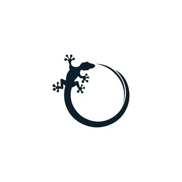 Animal vector lizard salamander gecko crocodile and reptiles design logo Stock Illustration